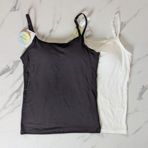 Set of 2 Tank Tops with built in padded bra
